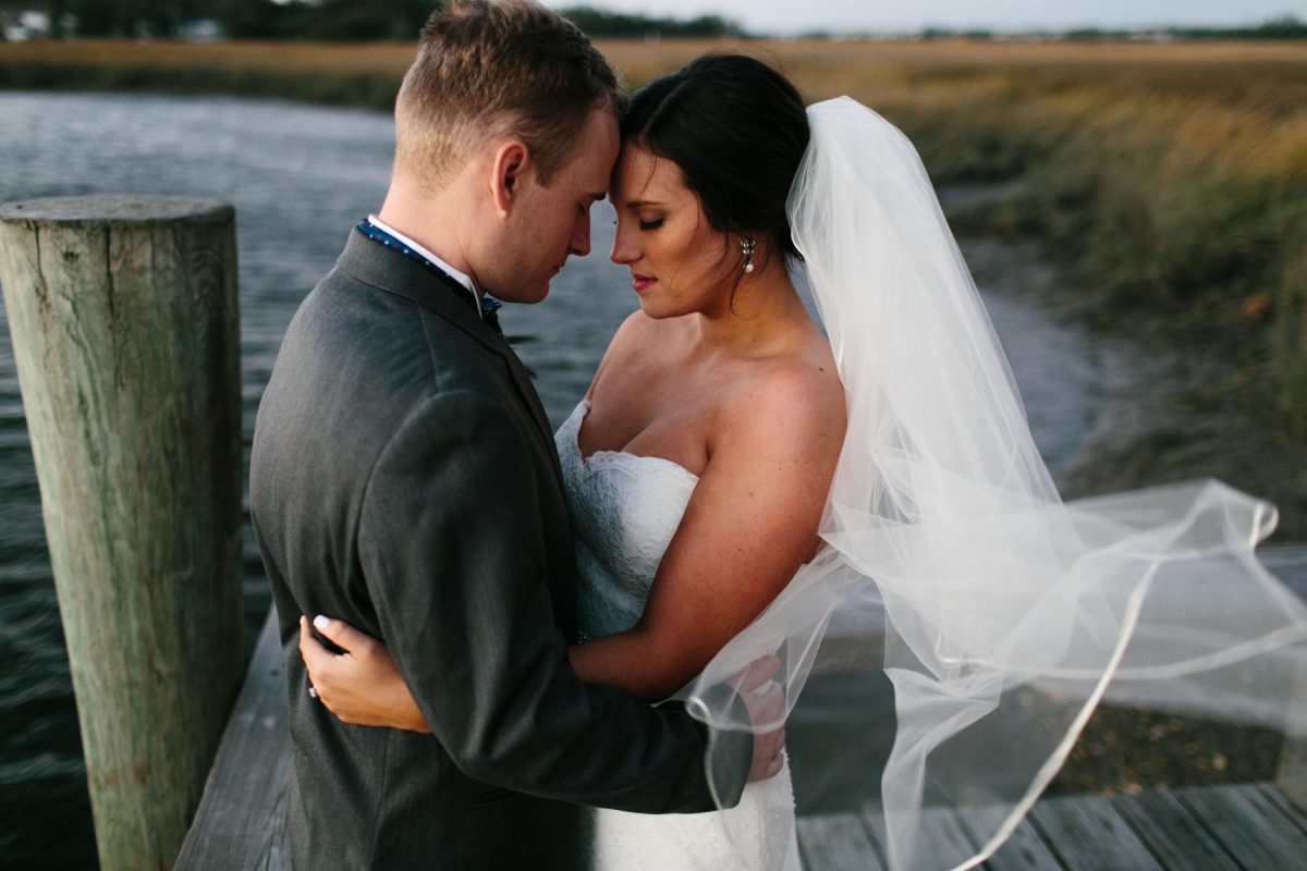 Charleston bride and groom intimate