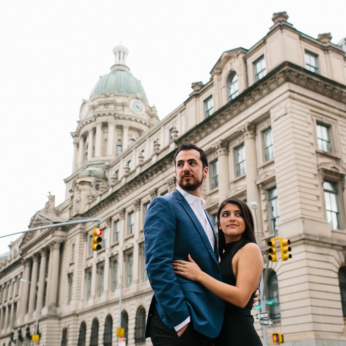 formal engagement photo in New York City