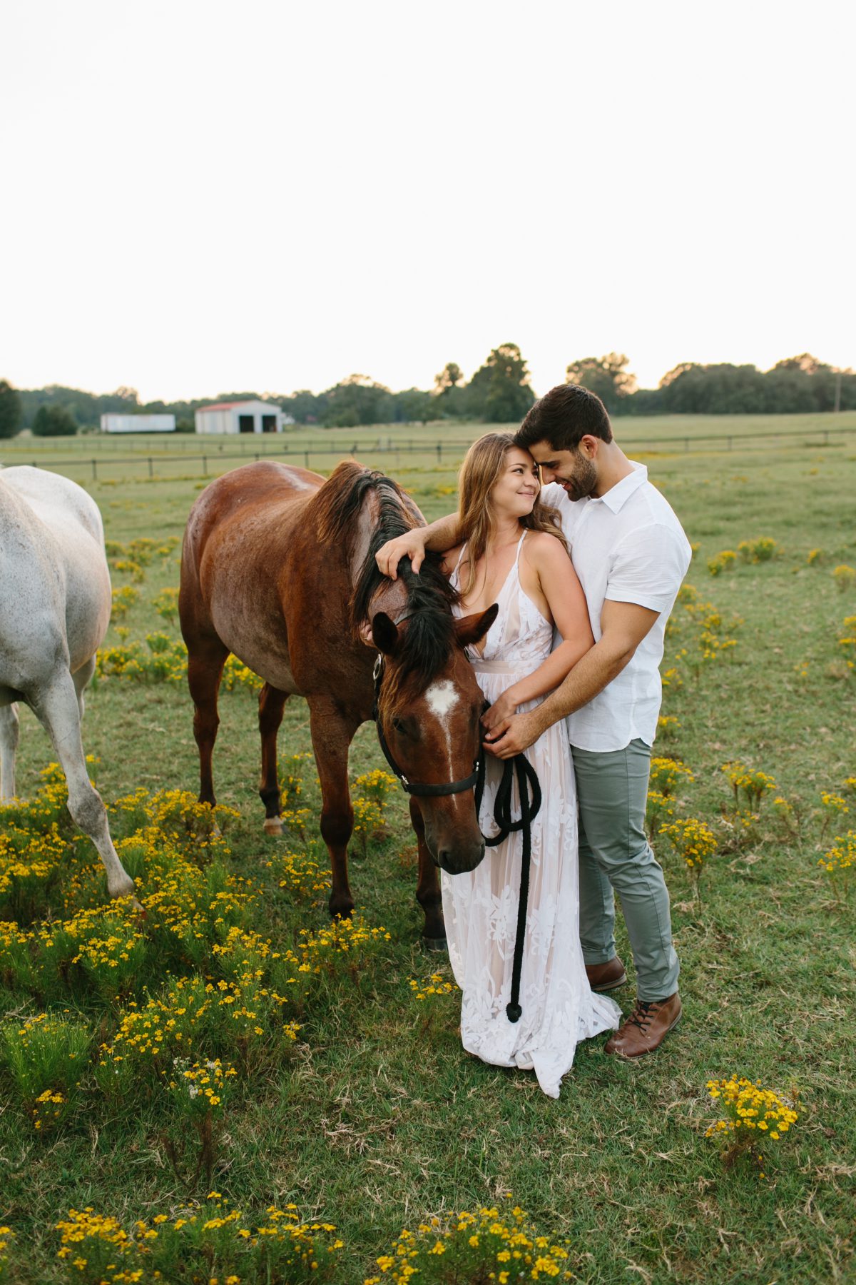 whimsical engagement photos with horses